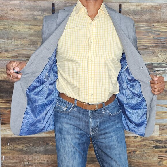 Penguin an Original Gray Wool Blend Dual Vent Sport Jacket Blazer 40R - Picture 8 of 11